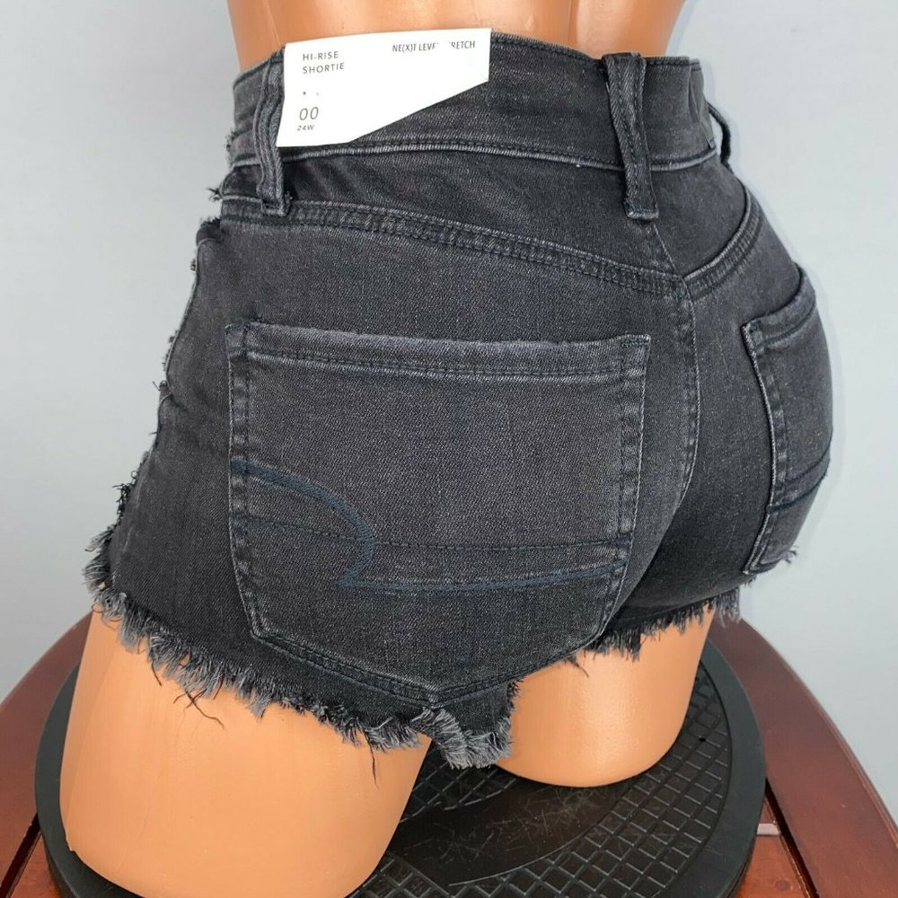 AE Ne(x)t Level Stretch 00 Black Hi-Rise Shortie - Picture 6 of 10